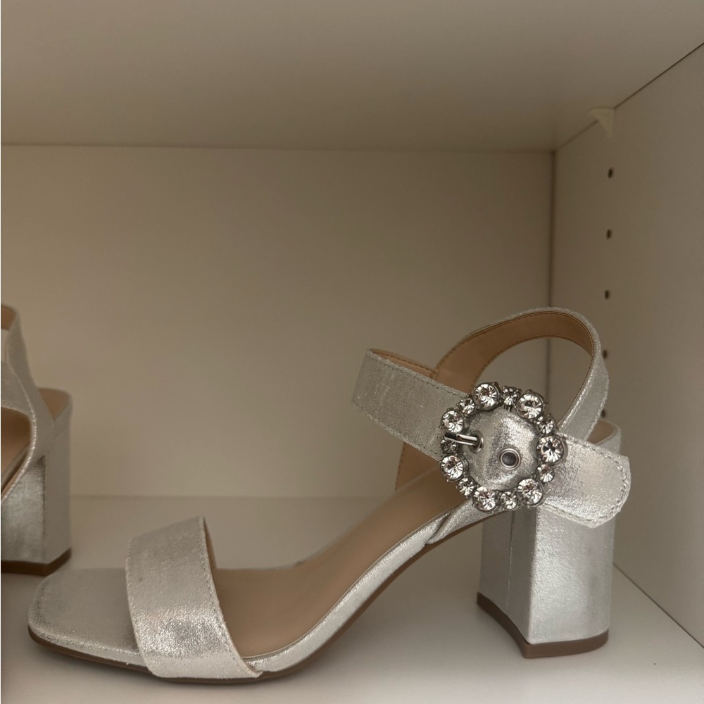 Silver Rhinestone Heels